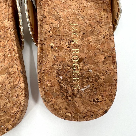 JACK ROGERS Shoes Womens 9.5 Gold Cork Thelma Comfort Flip Flop Sandal Thong - Picture 5 of 9
